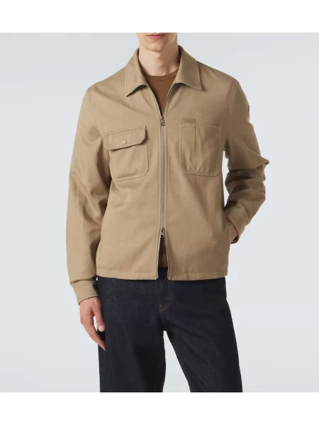 Geanta de piele Moncler bej