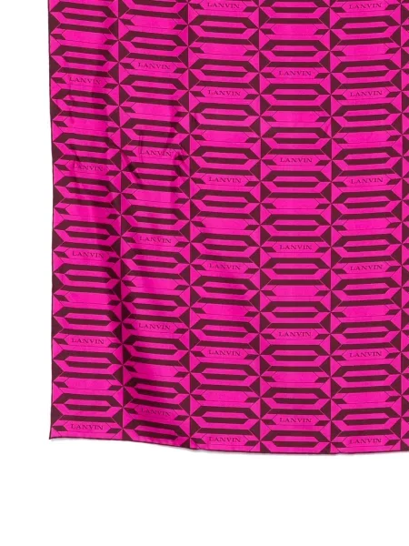 Fular Lanvin de mătase cu imprimeu geometric roz