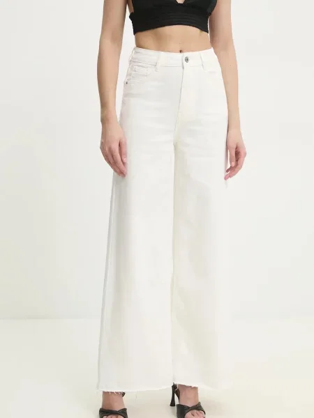 Дънки Answear Lab с висока талия бяло