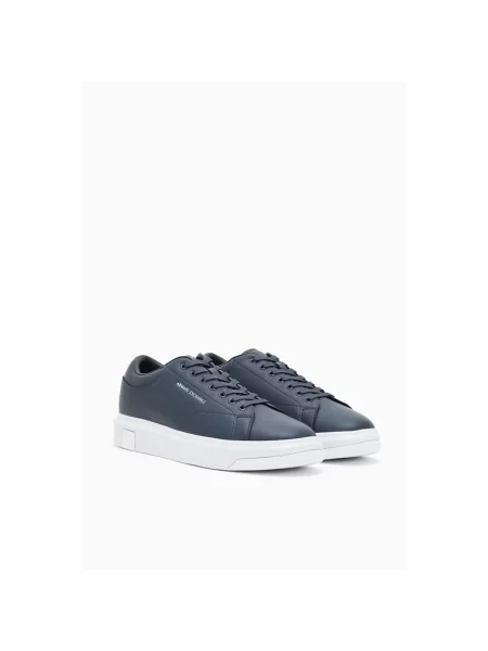 Sneakersy Armani Exchange skórzane klasyczne niebieskie