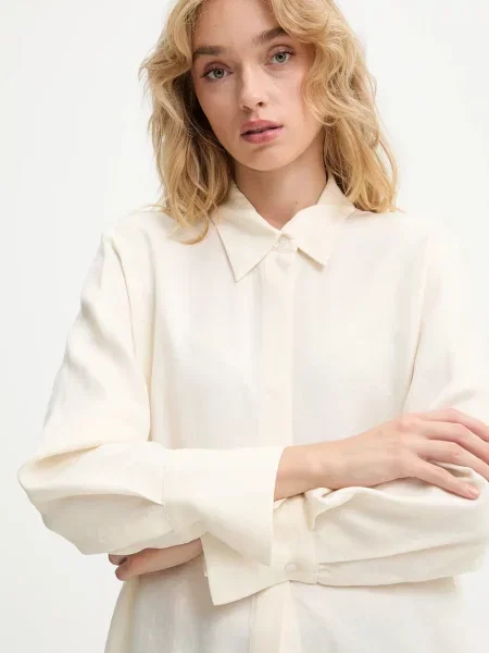 Классическая ошейниковый рубашка Answear.lab бежевая