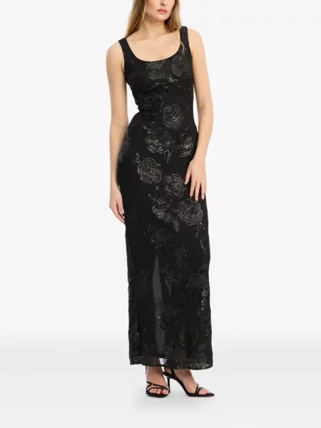 Rochie maxi Rotate Birger Christensen cu model floral de costum negru