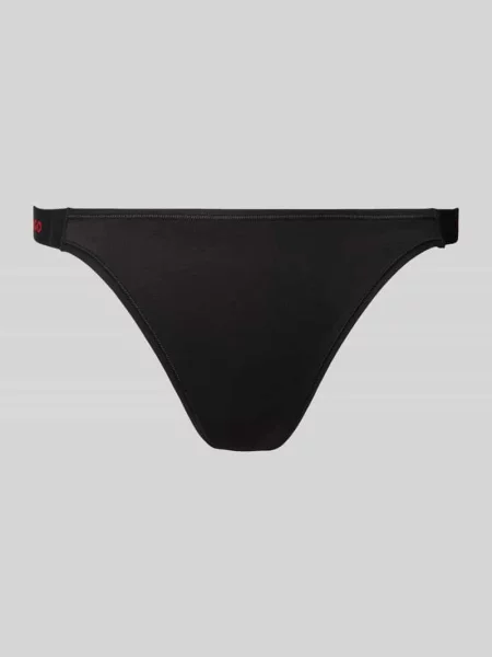 Stringi z bocznymi wstawkami w pasie z logo model ‘HUGO ID STRING’ czarne