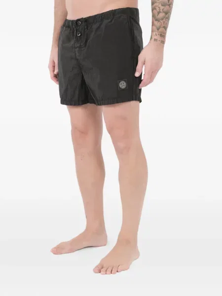Slip de baie Stone Island cu strasuri negru