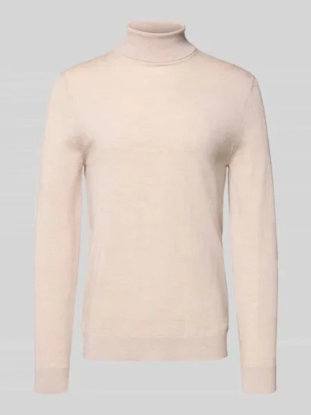 Golf o kroju regular fit z czystej wełny model ‘TRAY’ Selected Homme biały