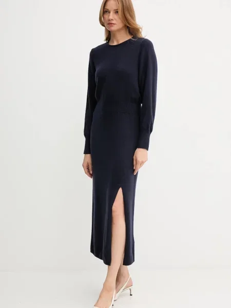 Сукня з вовною OUI maxi облягаюча синій