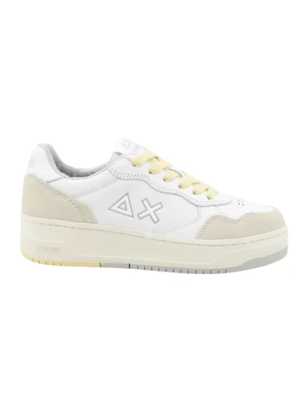 Sneakersy Sun68 skórzane białe