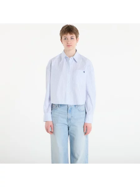 Koszula dżinsowa Calvin Klein popelinowa niebieska