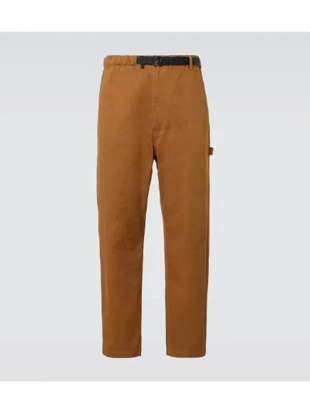 Kalhoty Comme Des Garçons Homme se vzorem rybí kosti béžové