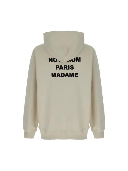 Drole de Monsieur Bluzy Mężczyzna XL Bluza z Kapturem z Napisem beżowy