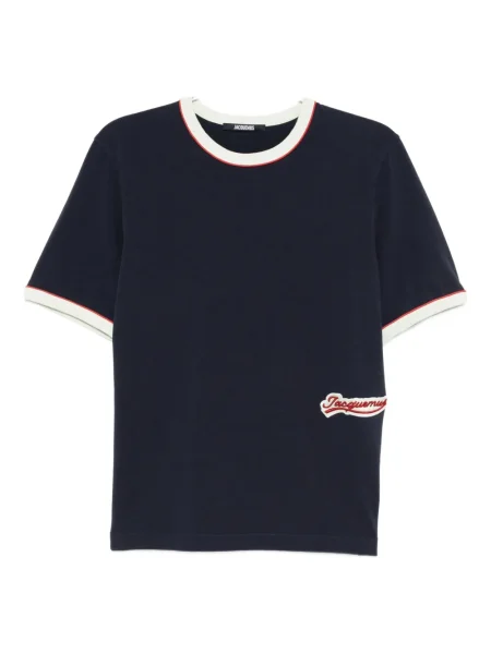 Tricou Jacquemus cu broderie albastru
