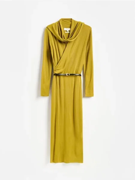 Reserved Rochie maxi din lyocell verde-oliv verde