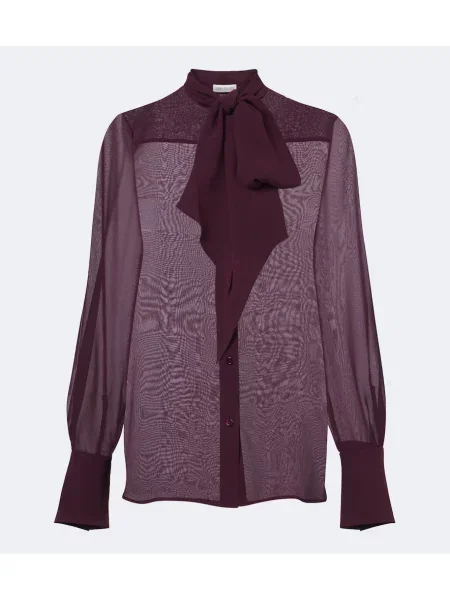 Bluză Nina Ricci de mătase violet