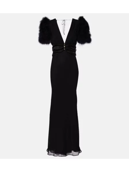 Rochie Alessandra Rich de mătase negru