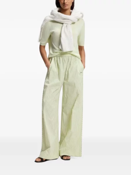 Pantaloni palazzo Boss cu dungi galben