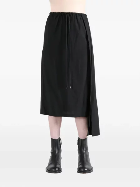 Fustă Yohji Yamamoto asimetrică cu cordon negru