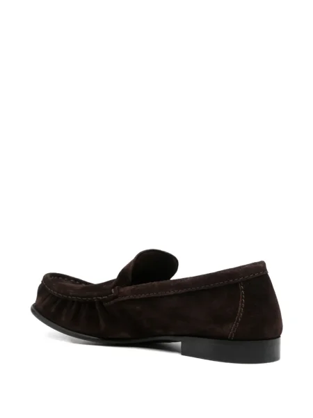 Pantofi loafer Miu Miu din piele de căprioară maro