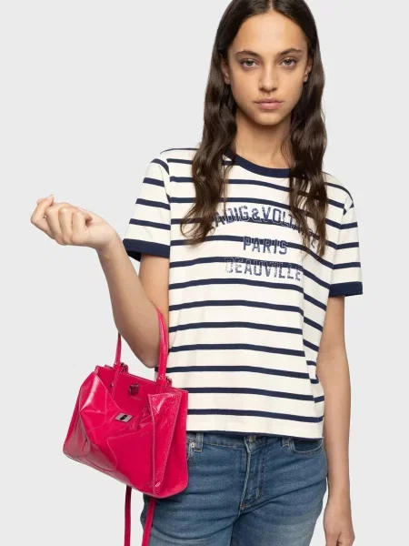 Шкіряна сумка Zadig&voltaire рожева