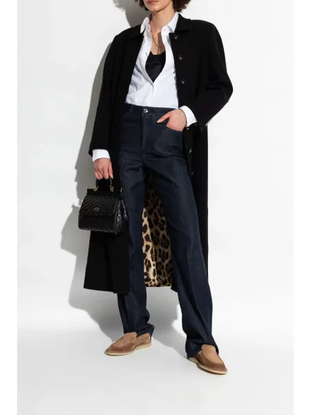 Pantofi loafer Dolce & Gabbana din piele de căprioară maro