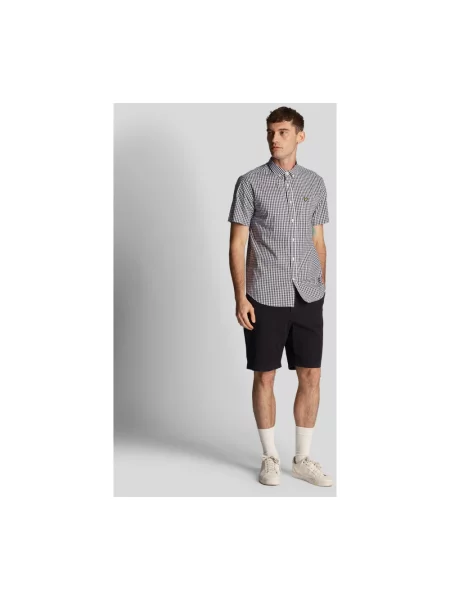 Koszula z krótkim rękawem Lyle & Scott w kratę niebieska