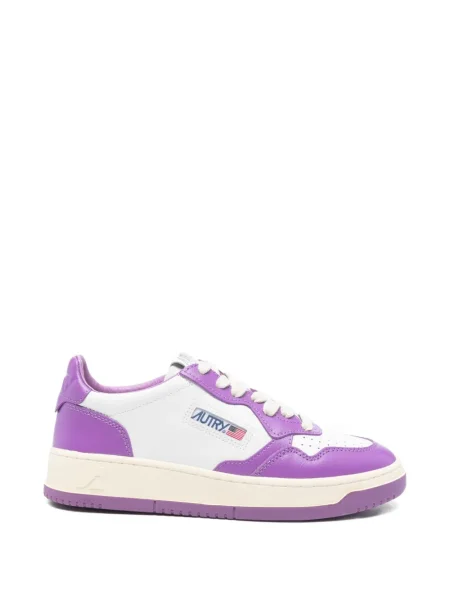 Sneakerși Autry cu șireturi din dantelă alb