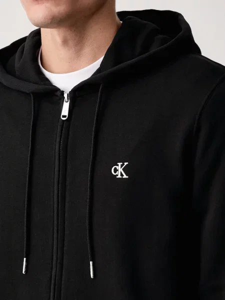 Суичър с качулка Calvin Klein Jeans с качулка черно