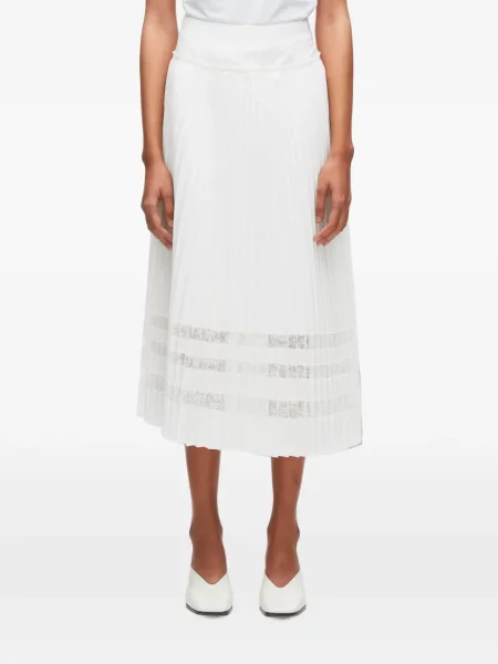 Fustă midi 3.1 Phillip Lim din dantelă alb
