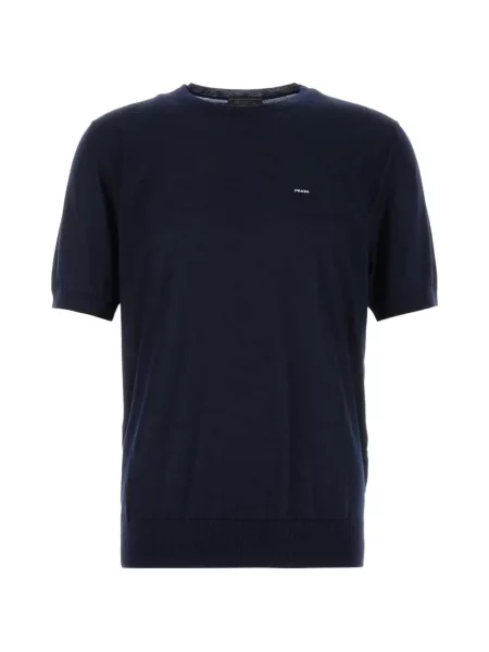 Scurt tricou Prada cu autograf albastru