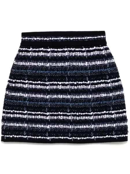 Fusta mini Thom Browne din tweed albastru