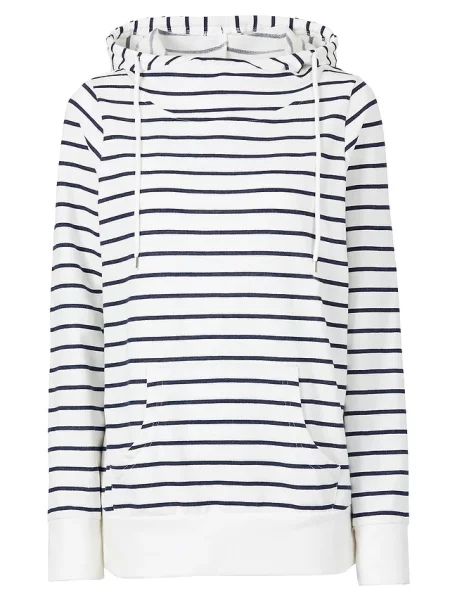 Bluza z kapturem z mieszanki bawełny biała