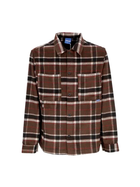 Koszula Usual wełniana z długim rękawem brązowa