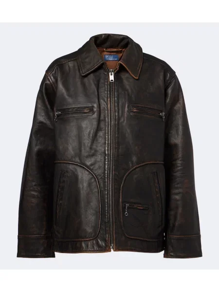 Geanta de piele Polo Ralph Lauren maro