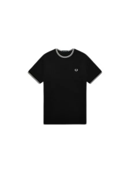 Fred Perry T-shirt Mężczyźni jednolity M czarny
