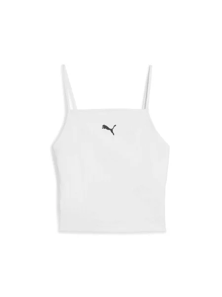 Майка спортивна PUMA Wardrobe Ess Ribbed Tank Top комбінований верх білий