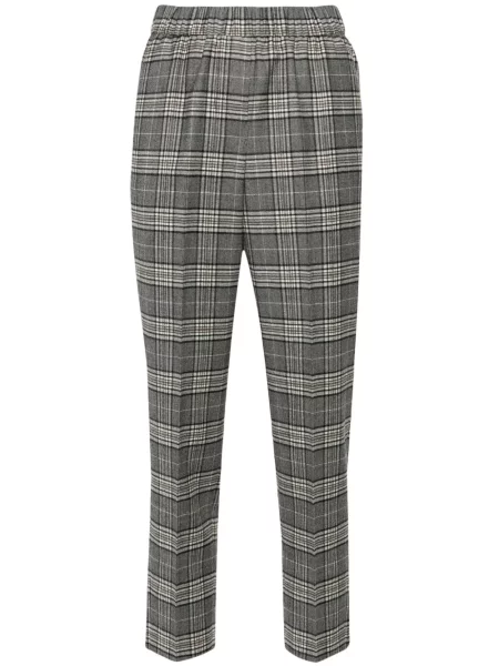 Pantaloni Peserico în carouri gri