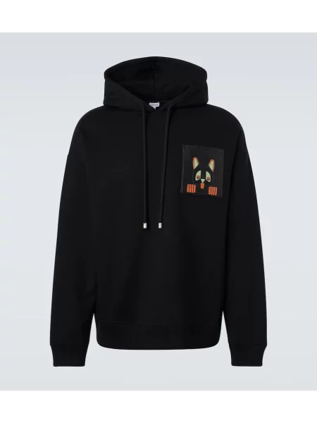 Флийс суичър с качулка Loewe черно