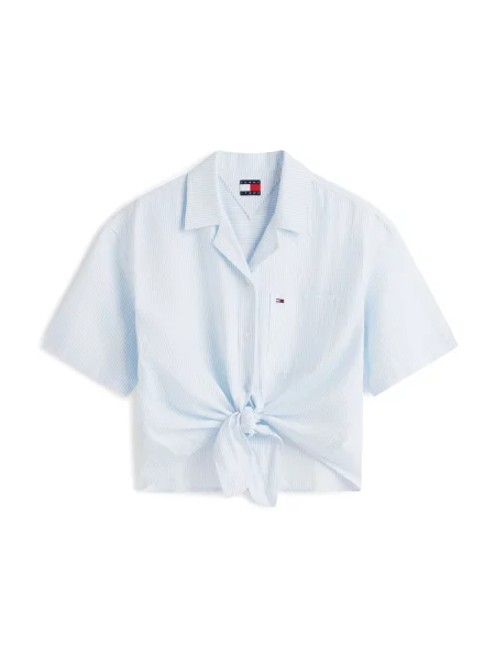 Tommy Jeans Blúz világoskék / fehér kék