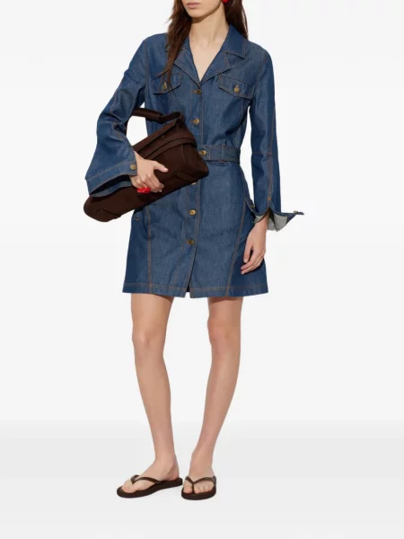 Cu centură rochie mini Moschino albastru