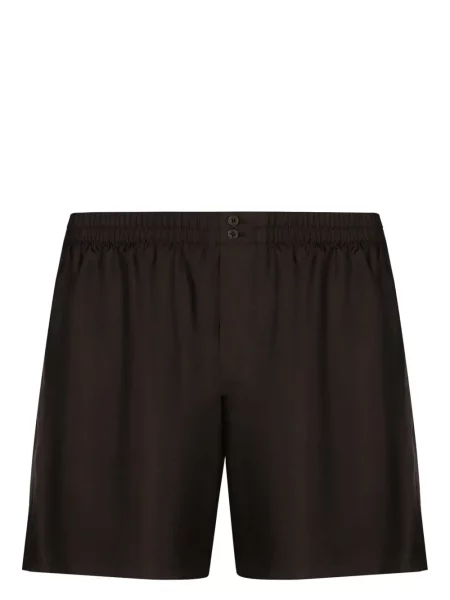 Pantaloni scurți Dolce & Gabbana de mătase maro
