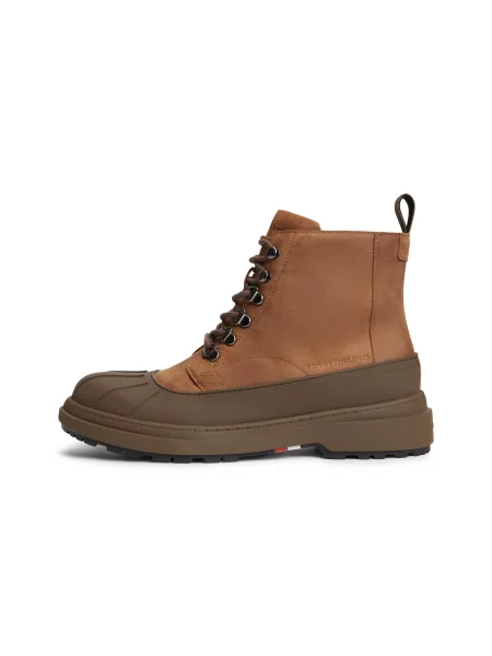 TOMMY HILFIGER Bocanci cu șireturi caramel / ciocolatiu maro