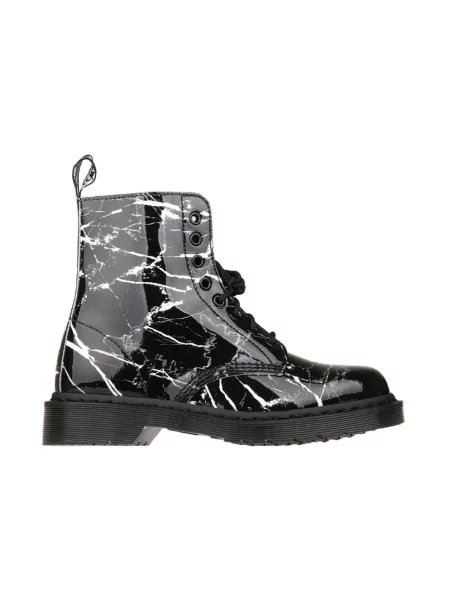 Lakierowane botki Dr. Martens skórzane czarne