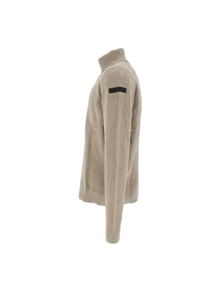 Dzianinowy sweter z golfem Rrd do golfa beżowy