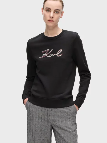 Світшот Karl Lagerfeld з паєтками чорний