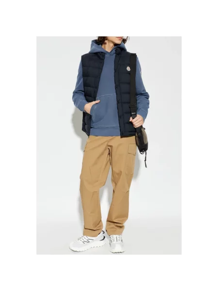 Bluza z kapturem Moncler niebieska