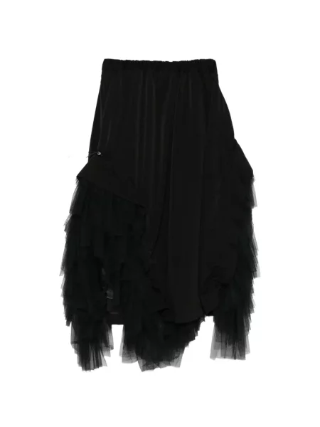 Fustă Noir Kei Ninomiya cu volane din tul negru