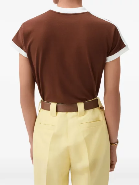 Tricou Versace din jerseu cu autograf maro