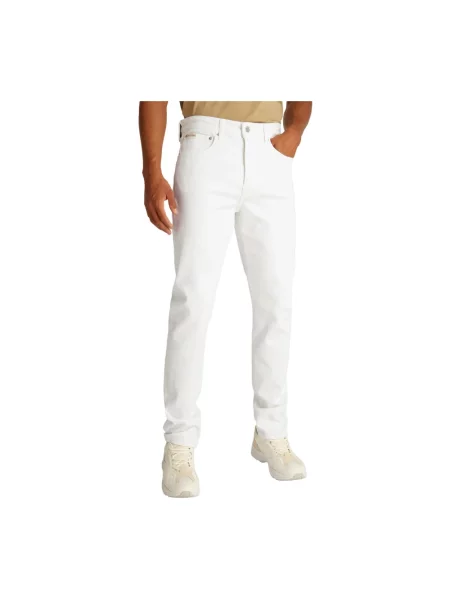 Jeansy straight leg Calvin Klein białe