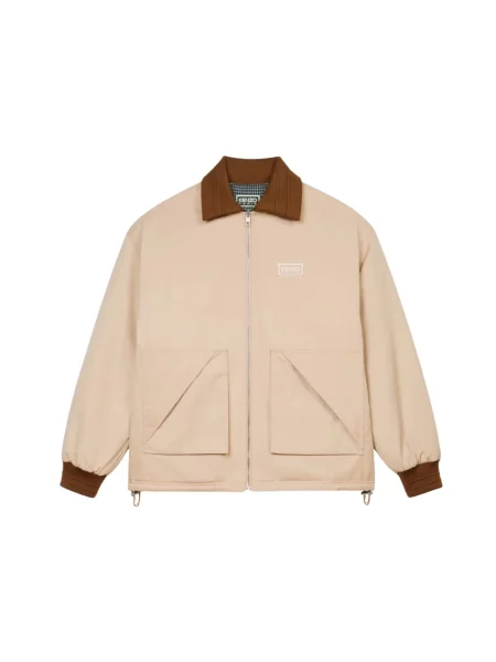 Kenzo kurtka dwustronna Reversible Elevated Coach Jacket przejściowa beżowy
