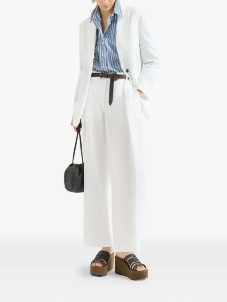 Sacou Brunello Cucinelli lung alb