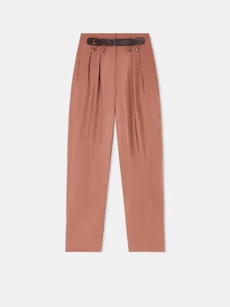 Повседневные брюки Emporio Armani из модала розовые